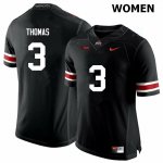 NCAA Ohio State Buckeyes Women's #3 Michael Thomas Black Nike Football College Jersey EIQ6245JN